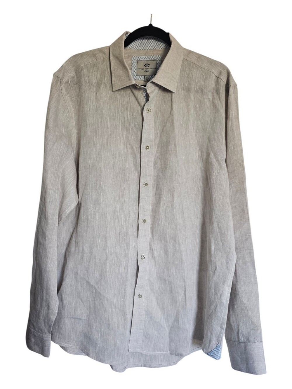 Mens Linen Button Up Long Sleeve Shirt